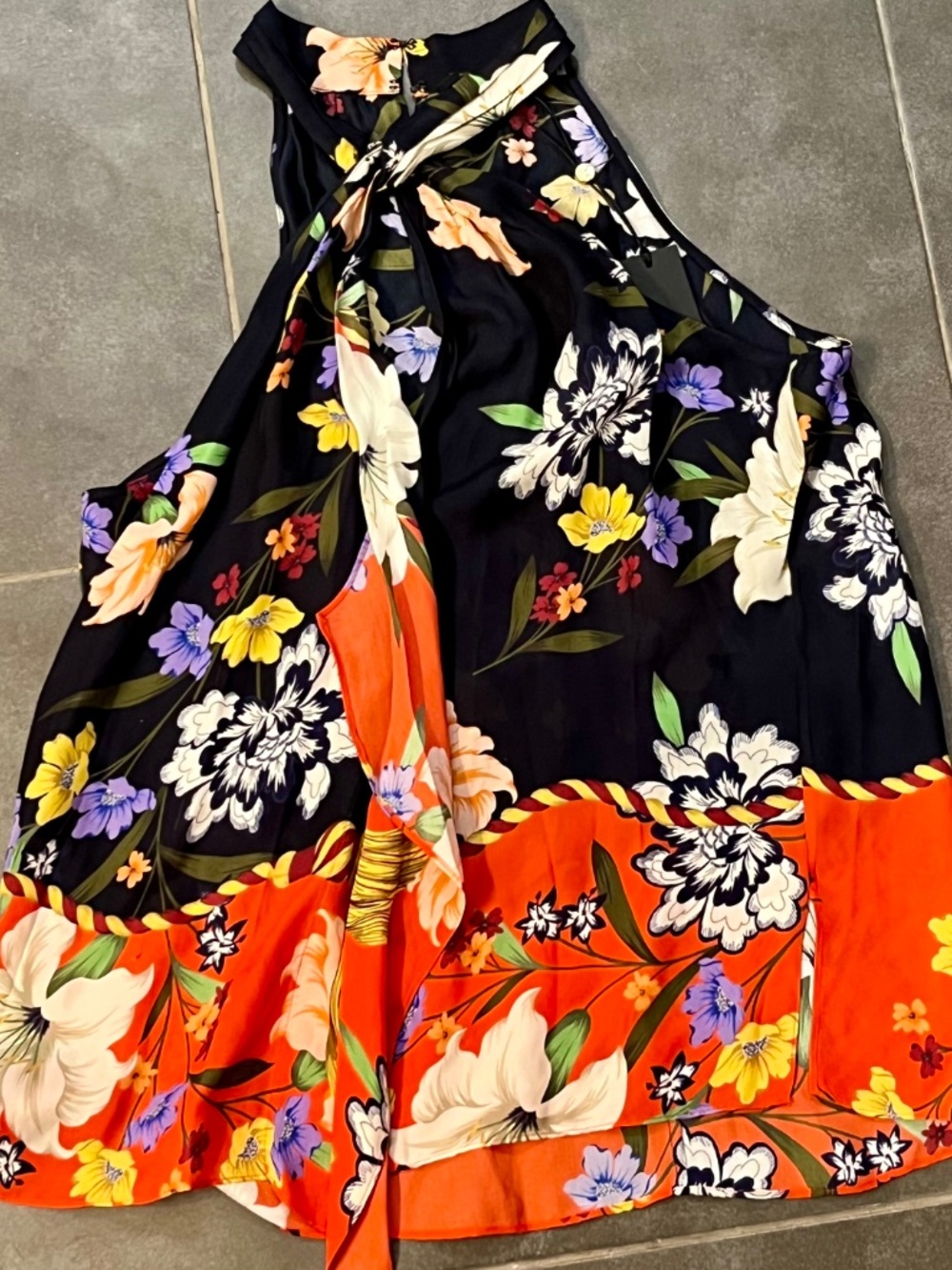 NWT Kobi Halperin Carine Floral Print Silk Blend Halter Blouse Size Medium - Picture 5 of 8